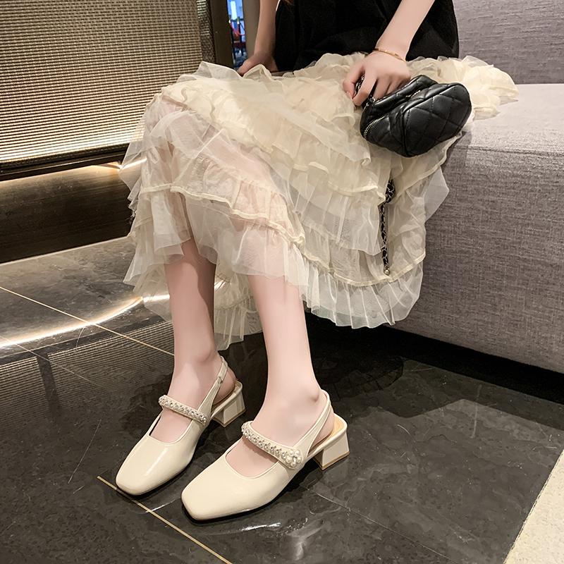 

Модные женские туфли Мэри Джейн с квадратным носком, модные туфли-лодочки с неглубоким вырезом, весна 2025, элегантные женские туфли для вечеринки 35 бежевый