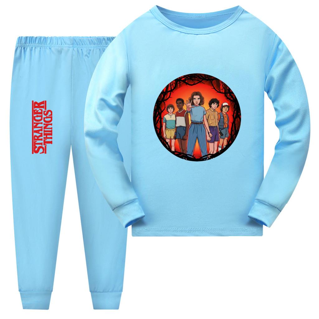 5314 Kinderen Stranger Things Print Pyjama Lange Nachtkleding
