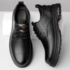 2024 Men's Handmade Casual Leather Shoes - Retro Stitching, Wear-Resistant, Lace-Up Design for Spring & Autumn Workwear