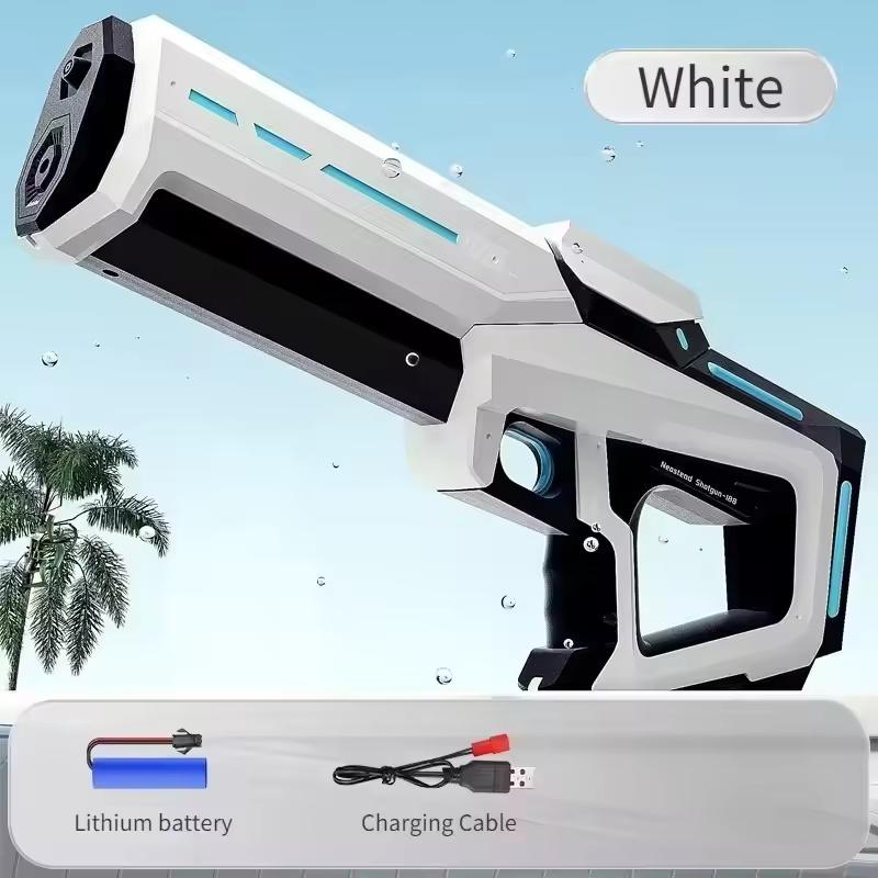 Children Electric Water Gun with Battery Level Display Automatic Water Absorption Squirt Guns Summer Outdoor Games Toys for Kids