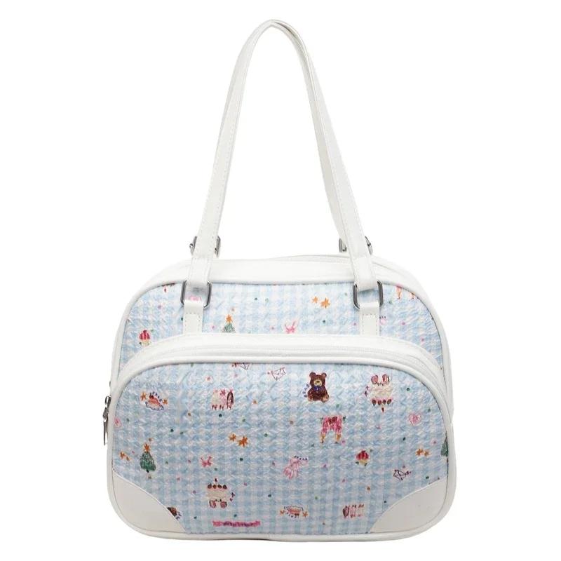 

Patchwork Zipper PU Sweet Women s Backpack New Large Capacity Commuting Student Schoolbag Niche Exquisite Ladies Bags