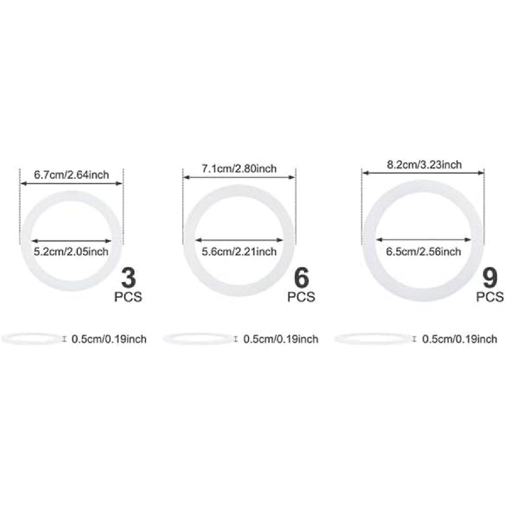 Sivaphe 3 Cup Moka Pot Replacement Infuser Parts for Aluminum Italian Stovetop Espresso Coffee Maker, 1 Filter and 3 Silicone Gasket Seals