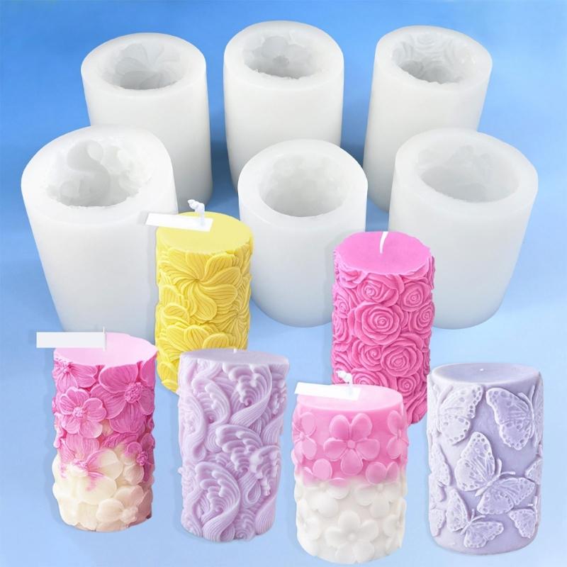 Cylinder Shaped Silicone Molds for Candle Soap Home Decoration, Art Craft, Epoxy Resin Project, Plaster Silicone Molds