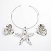 Fashion Starfish Collar Earrings Set Fashion Trend Petal Earrings Exaggerated European and American Personality Necklace Earrings Women