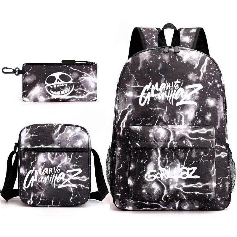 British virtual band trend heat transfer, primary and secondary school students schoolbag Gorillaz children's starry sky three-piece set, teenagers