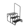 Gradini per Camper, Scaletta a 3 Gradini per Camper, Capacità di Carico 440 LBS, Acciaio al Carbonio Spesso, Con Corrimano, Gradini Antiscivolo per Ingresso e Uscita Sicuri, Adatti per Camper,