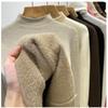 Autumn Winter Long Sleeve Semi-turtleneck Knitted Sweater Women Fashion Elegant Bottoming Shirt Pullover Warm Inner Loose Simple Top Basic Clothing