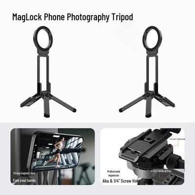 Portable Magnetic Phone Holder & Selfie Tripod Carabiner