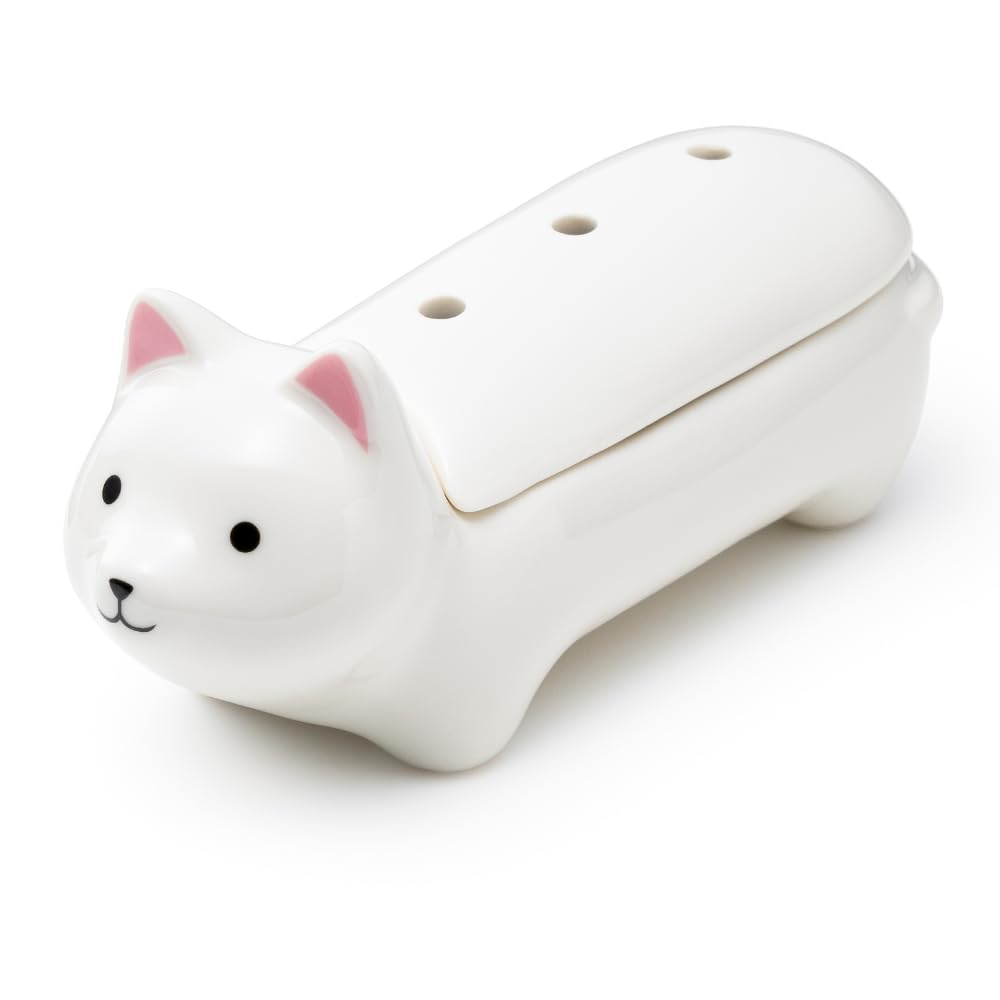 

dog incense holder white