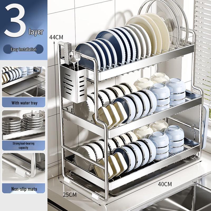 Handun 3-Tier Stainless Steel Dish Drying Rack