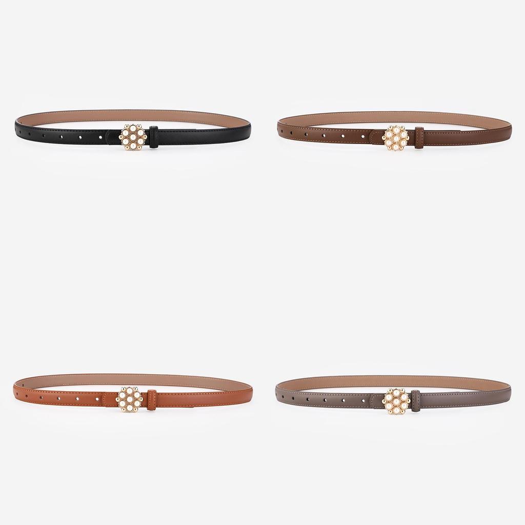 Genuine Leather Woman Belt With Rhinestones For Dress And Jeans Fashion Accessory