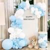 Pastel Blue Balloons Garland Baby Blue White Balloon Arch Kit Wedding Graduation Baby Shower Birthday Party Decoration Globos