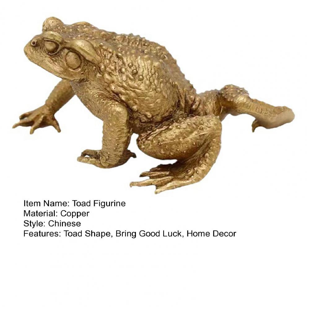 6cm Brass Toad Figurine Brass Lucky Animal Frog Figure Model Statue Sculpture Toy Desktop Feng Shui Decoration Ornament Festival
