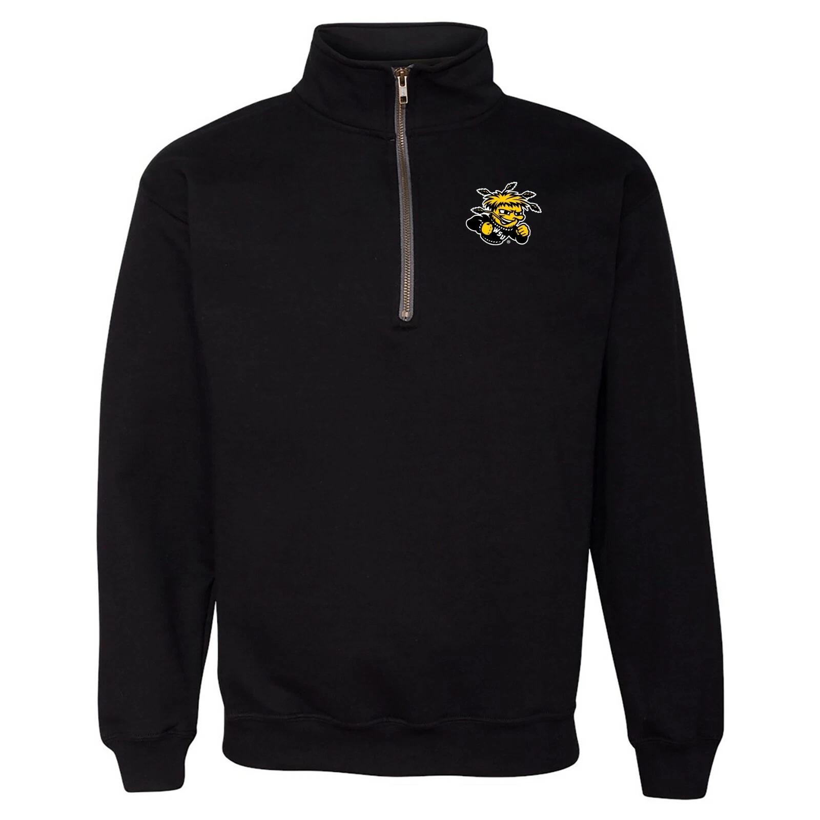Wichita State Shockers Primary Logo LC (1/4) Quarter Zip - Black M