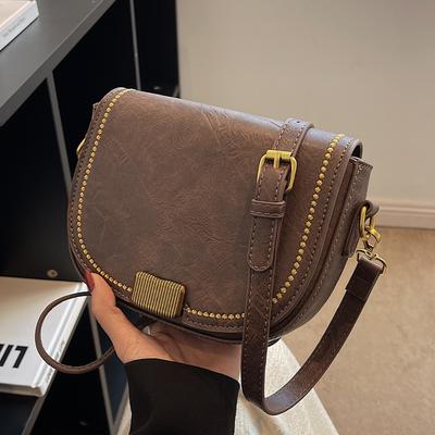 Retro Underarm Bags Women's  New PU Fashion High-Quality Messenger Bags Korean Chic All-Match Shoulder Bags