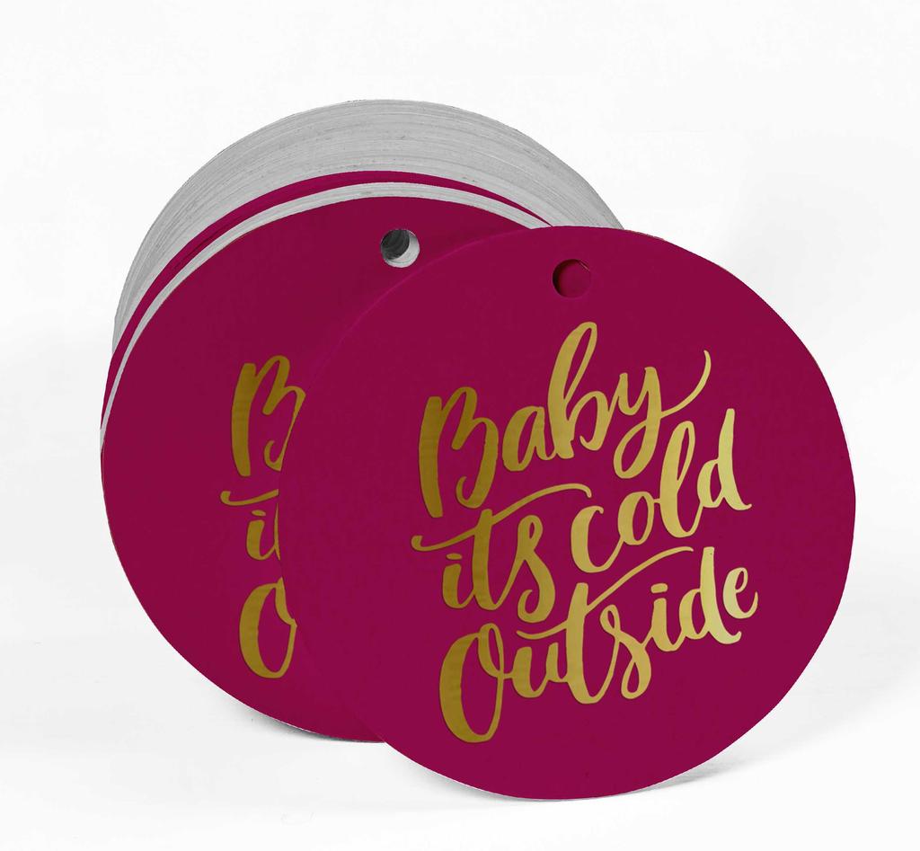 Inkdotpot Real Gold Foil Baby It's Cold Outside Baby Shower Tags Favor Hang Paper Tags 100