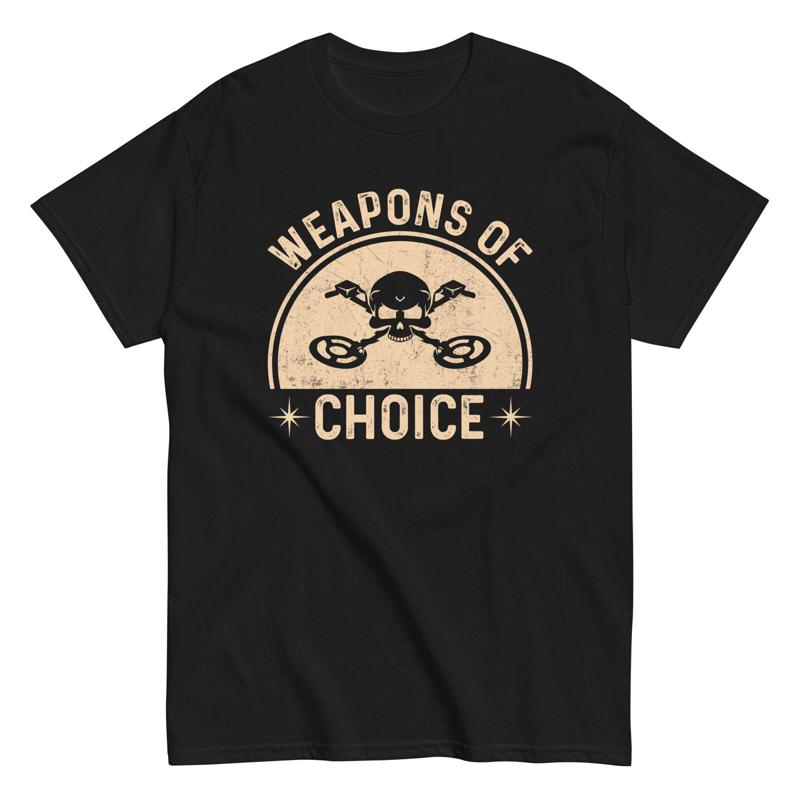 Metal Detecting Joke Men'S Cotton T Shirt Weapons Of Choice Detectorist