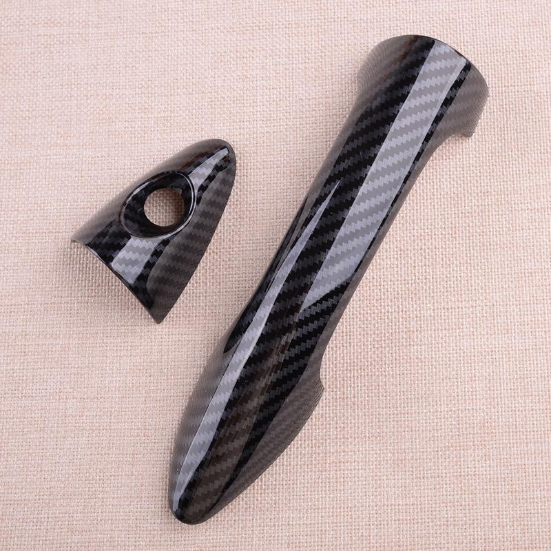 Carbon Fiber Style Exterior Door Handle Covers Trim Set Fit For Hyundai Accent 2012-2016 LHD