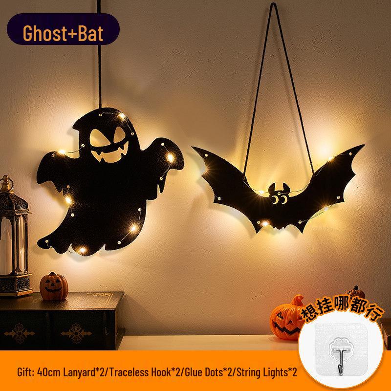 Halloween Hanging Pumpkin Lanterns with String Lights - Festive Scene Décor & Luminous Props