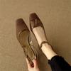 Fashion New Summer Sandals Cover Toe Mesh Sandals for Women Chunky Heels Sandals Fashion Hollow Out Ladies Shoes Office Women Shoes