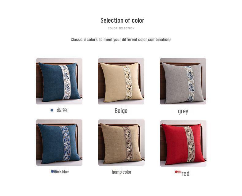 Chinese Style G5Z Throw Pillow Cushion with Core for Sofa & Bed