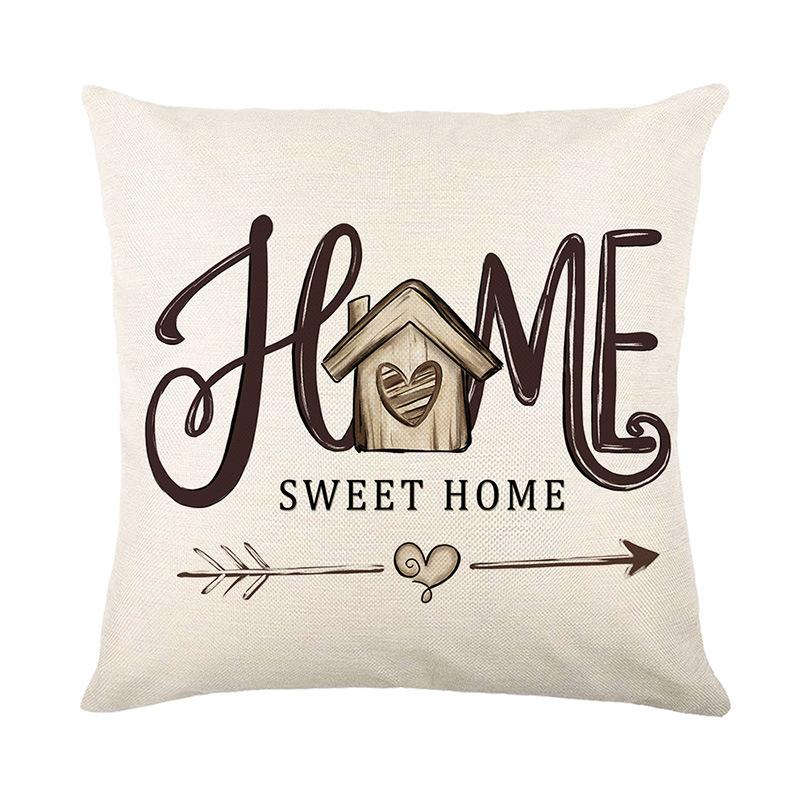 Neues Zuhause Kissen Kissen Ölmalerei Stil Rücken Geschenk Weihnachtsatmosphäre Nickerchen Sofa Auto Geschenk Kissen