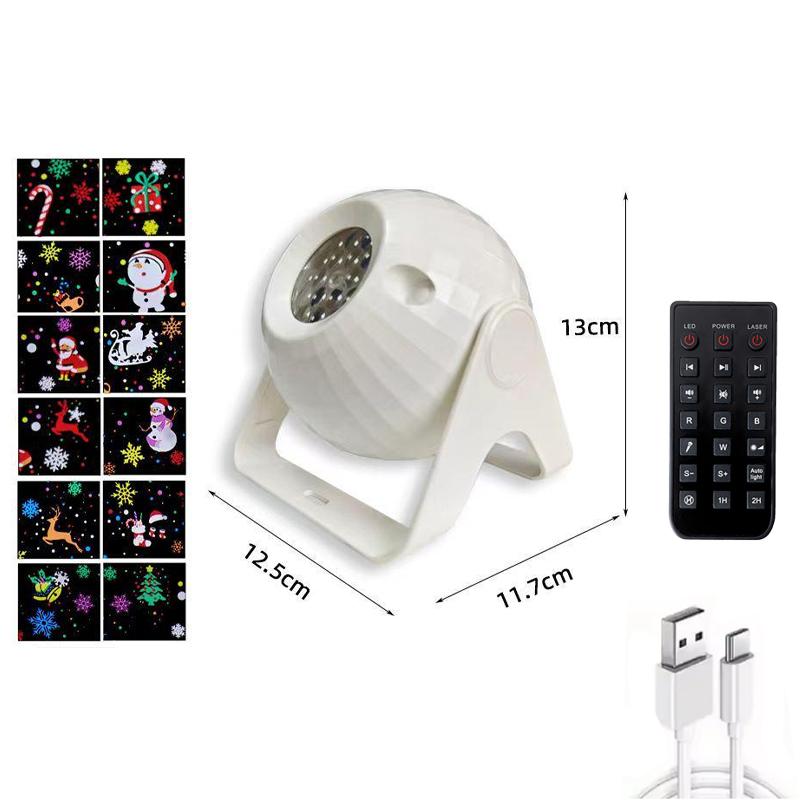 

Рождественские проекционные огни Питание от USB 16 узоров Светодиодная гирлянда Вращающийся Вечеринка Лазерный проектор для рождественского украшения Праздничное освещение
