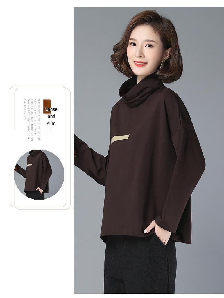 2024 Women's High Neck Fleece Sweatshirt - Versatile Spring/Autumn Loose Top