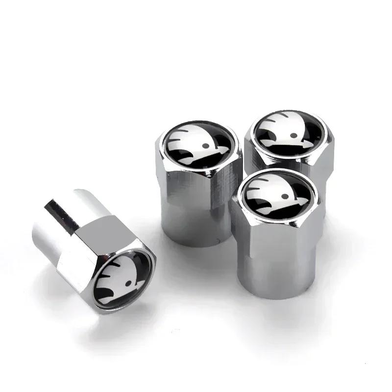 BASQ5 4pcs Car Tyre Wheel Stem Air Valve Cover Caps for Skoda Octavia Rapid Citigo Fabia Kamiq Karoq Kodiaq Roomster Scala Superb Yeti