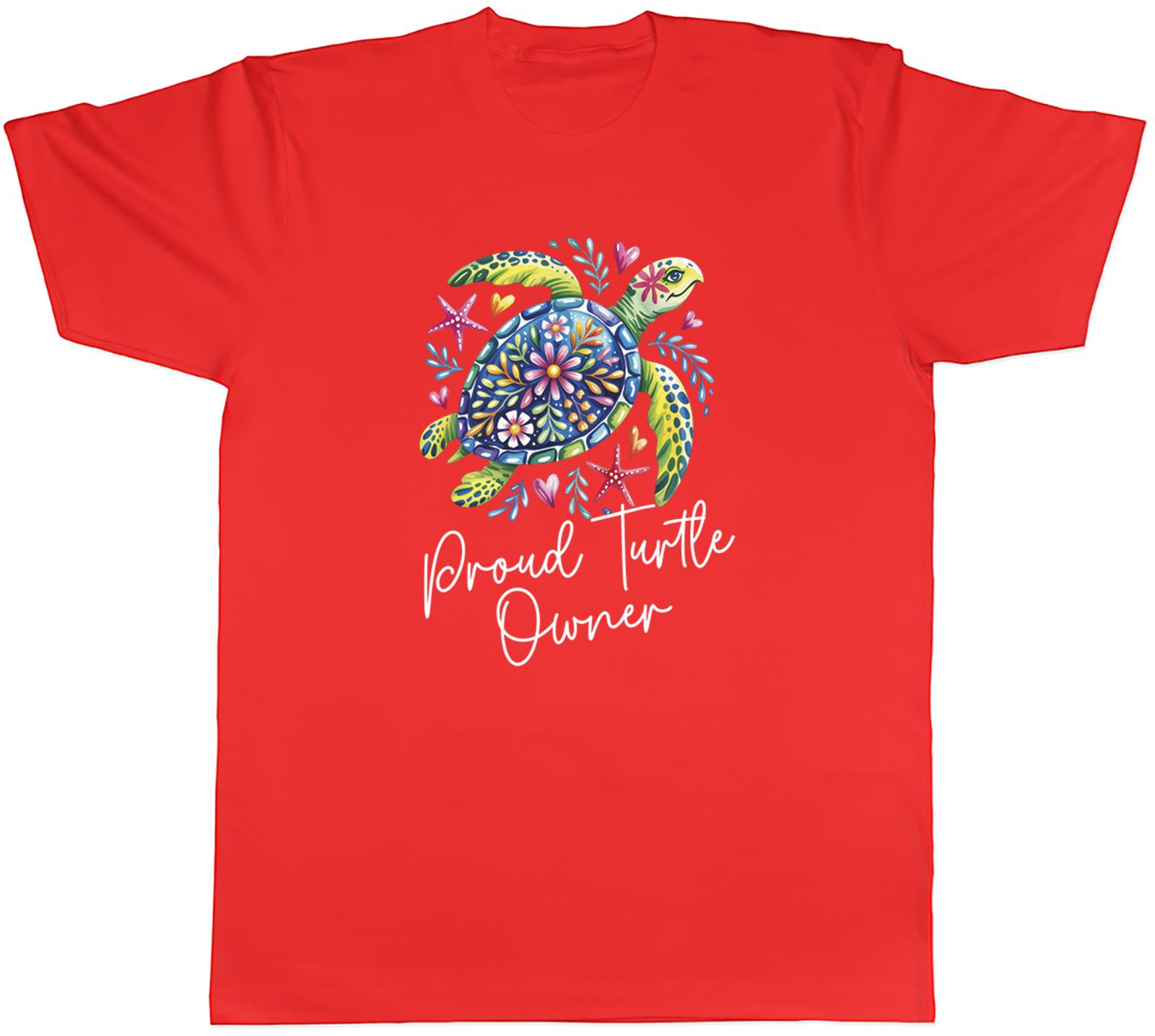 Proud Turtle Owner Floral Sea Ocean Mens TShirt Tee Gift Top S