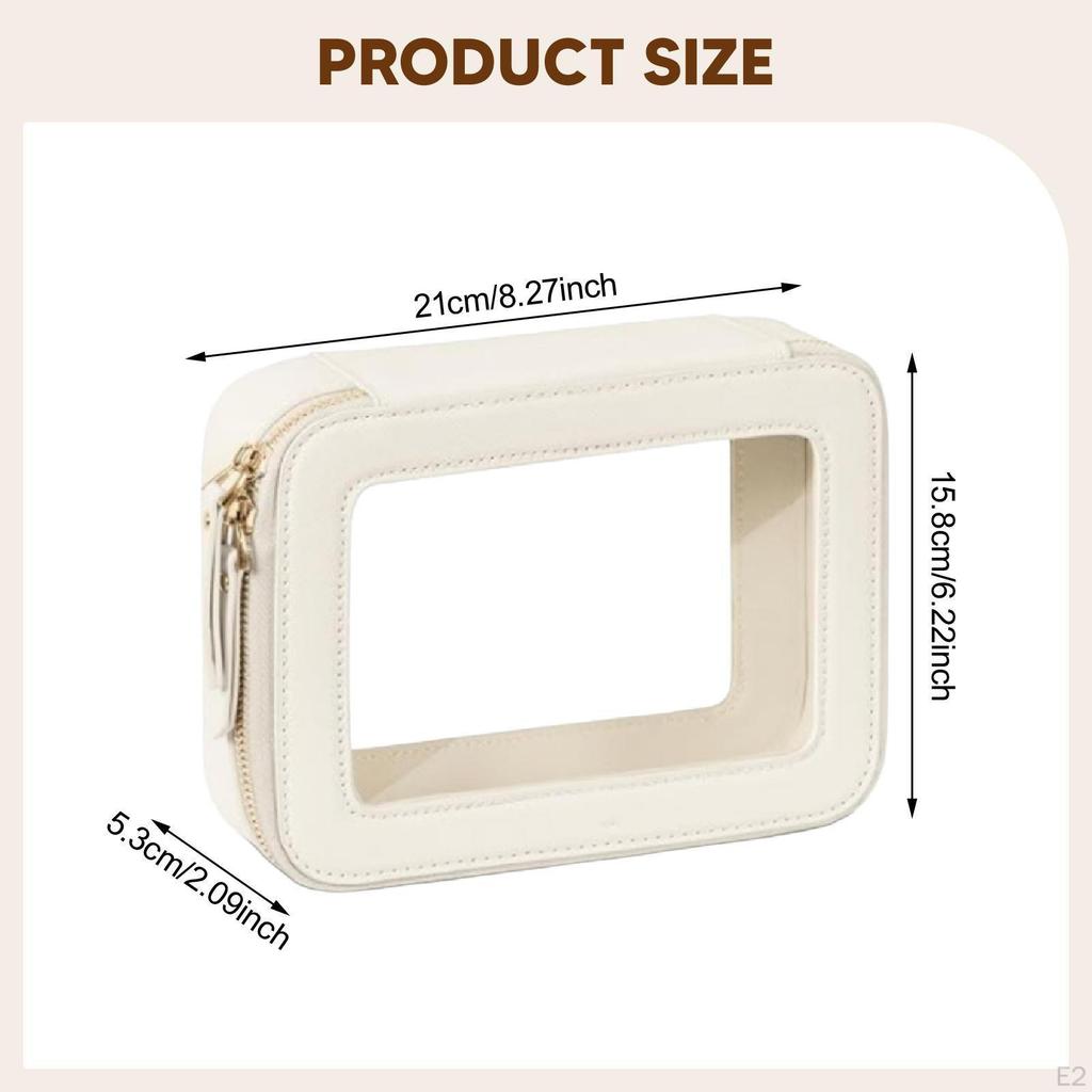 Clear Makeup Bag Cosmetic Small Portable Heavy Duty Toiletry Pouch Waterproof for Women