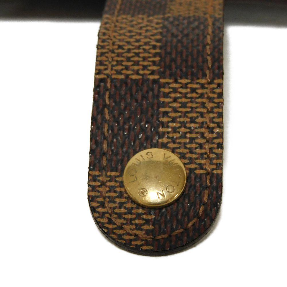 Used Louis Vuitton Damier Card Case, 12564 Agenda PM R20700 8001 Logo Brown Diary with 6 Holes and Checkered Pattern