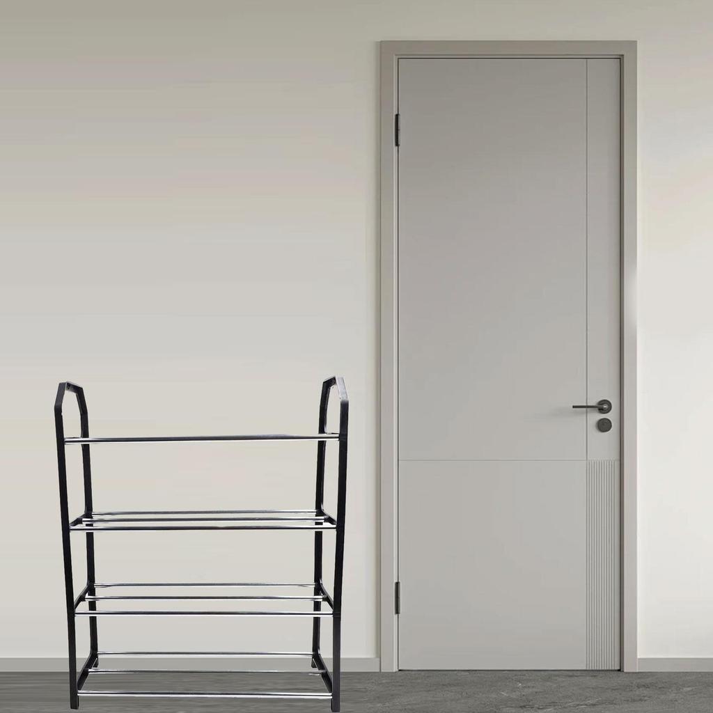 4-layer Metal Shoe Rack Easy Assembly Metal Space-saving