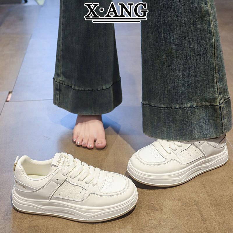 

Leather little white shoes women s shoes thick baseplate shoes women s autumn new soft-soled casual sports shoes student shoes 40
