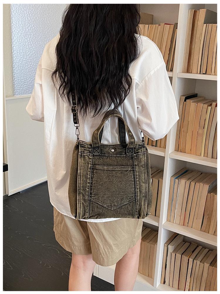 Korean Style Denim Shoulder Bag 2026: Versatile, Large Capacity Crossbody for School & Commute