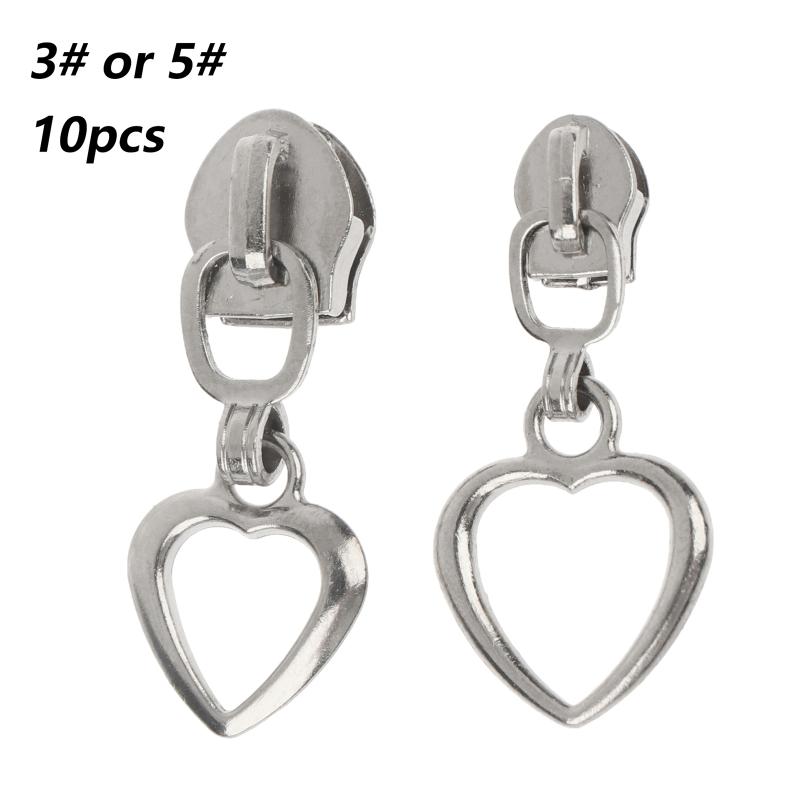 10Pcs Sewing Accessories 3# 5# Zipper Slider For Nylon Zippers Tape Bag Zips Closure Head Puller Suitcase Zipp Repair Kit
