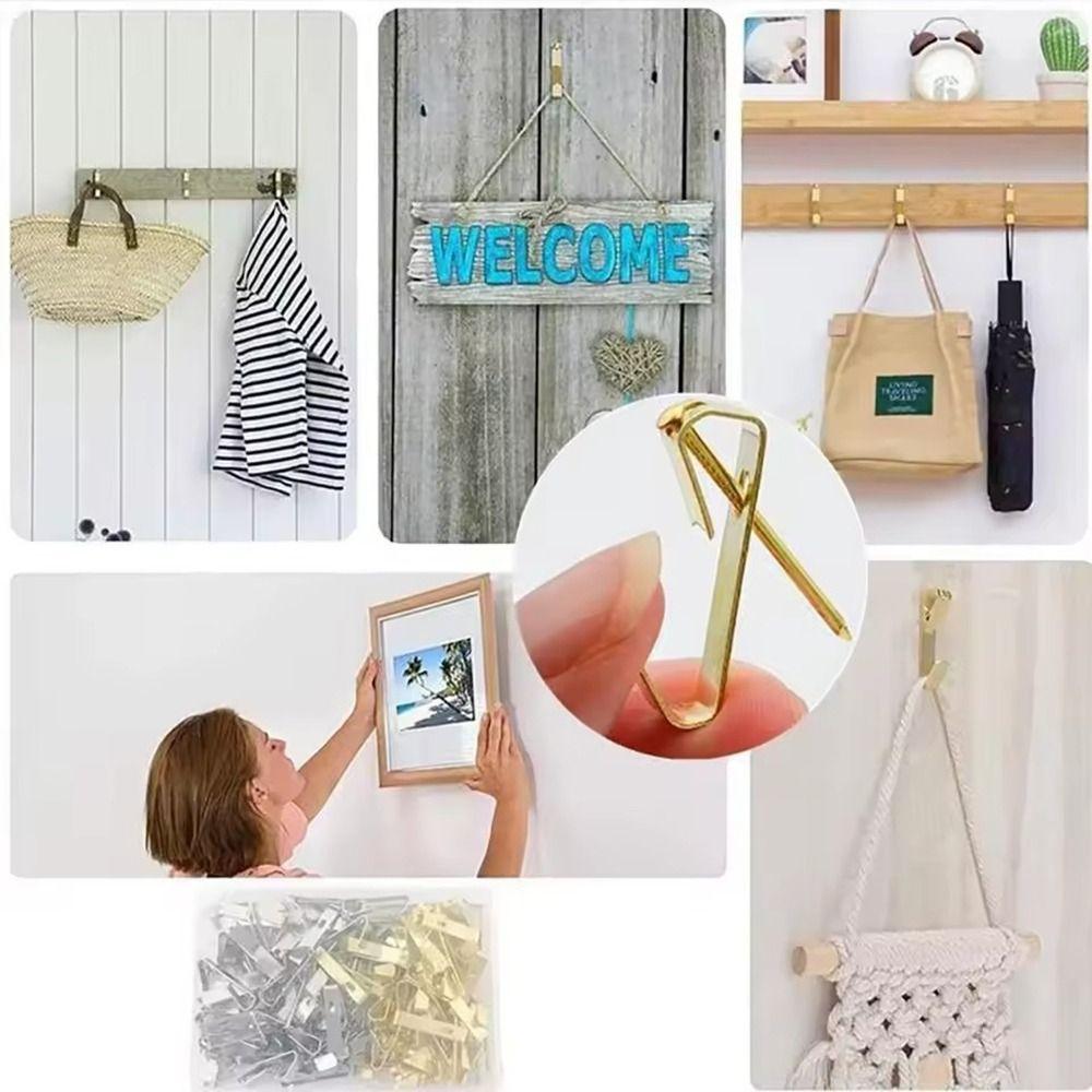 Wall Mounting Photo Frame Hooks With Nails Clocks Clothes Traceless Hooks  for Home Office