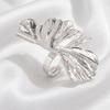 Ginkgo leaf fan ring European and American design sense irregular alloy versatile three-dimensional ring ring
