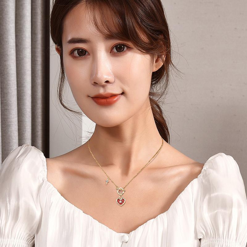 Elegante Titanstahl Herz Krone Halskette Für Damen Stilvolles Choker Design Geschenk