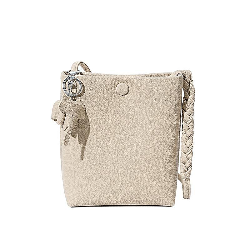 Real cowhide large-capacity bucket bag women's commuting versatile high-end sense niche single shoulder crossbody