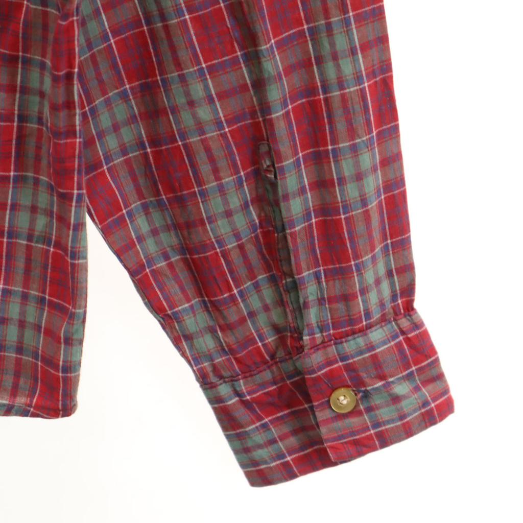 MAYWOOD 60s Vintage Check Pattern Long Sleeve Button Down Shirt L Red Men's Used