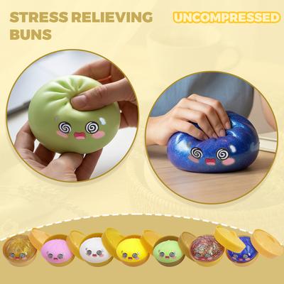 Simulated Roast Pork Bun Toy; Cute Food; Decompression; Bun; Enjoy; Stress Relief Device.Prank Stress Relief Bun Toy Realistic Steamer Toy