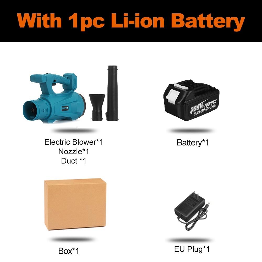 

6-скоростной промышленный аккумуляторный воздуходув Снегоуборщик Пылесос Листосборник Уборочная машина Садовый инструмент С 2 аккумуляторами 4200 Вт 388 В 1*Battery