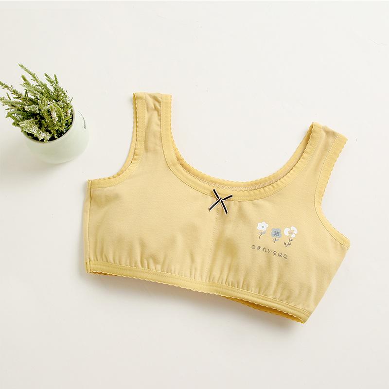 8-12 Years Teenage Padded Training Vest Bras Girls Light Support Bra Sports Comfort Preteen Soft Cotton Daily Underwear for Kids