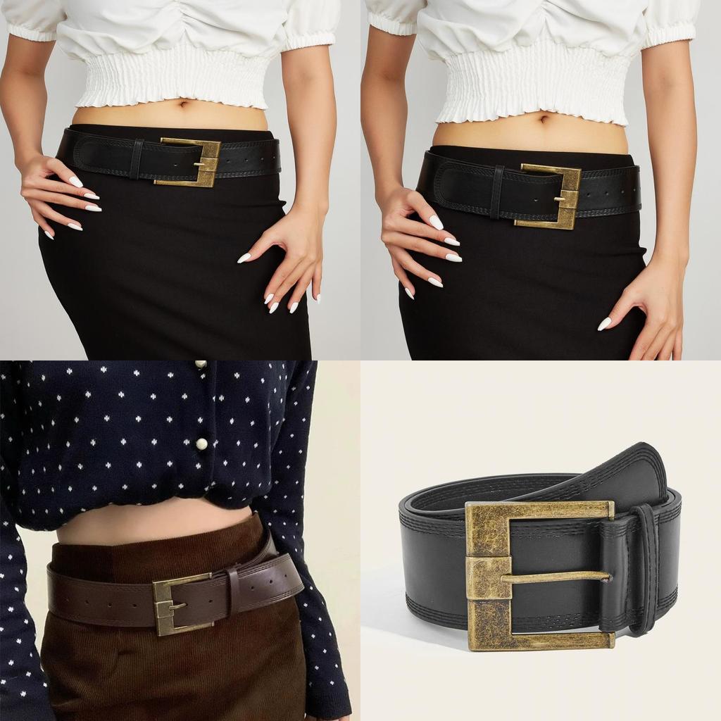 Wide Pu Leather Belt For Women Retro Chic Fashion Accessory For Casual Wear
