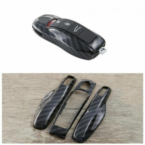 1 Set Gloss ABS Carbon Fiber Car Remote Key Case Repalcement For Porsche 911 TH
