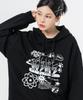 Soft French Terry Doodledoodle Oversized Hoodie Black