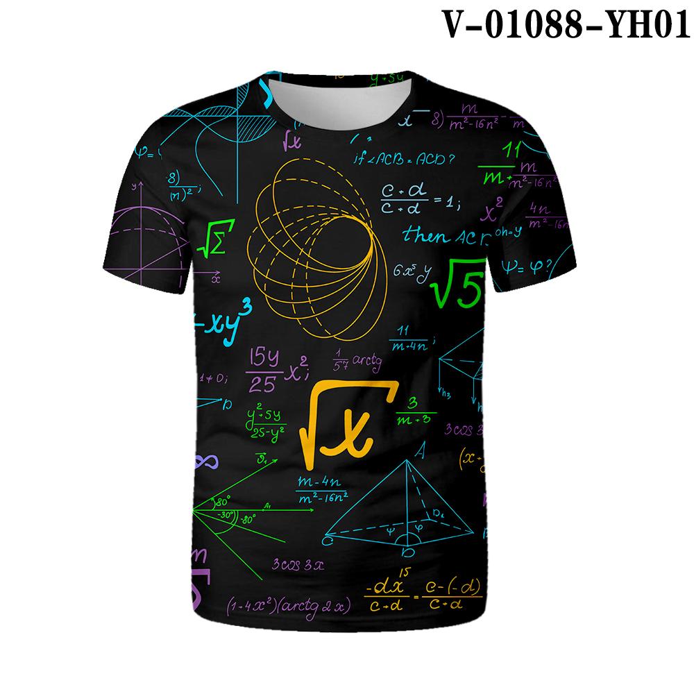 Funny Mathematical Shirt Phys Chemical Formula Summer Street 3D Tričko Módní O Krk Měkké Tričko Oversized Tričko Math Tričko
