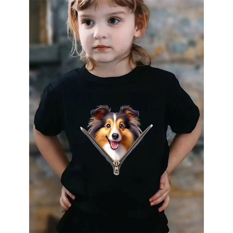 Cotton 100% Graphic T Shirts Summer 2025 Kids Clothes Round Neck Kids T Shirt Cute Girls Top Clothes Animal Children's T-Shirt Short Sleeve
