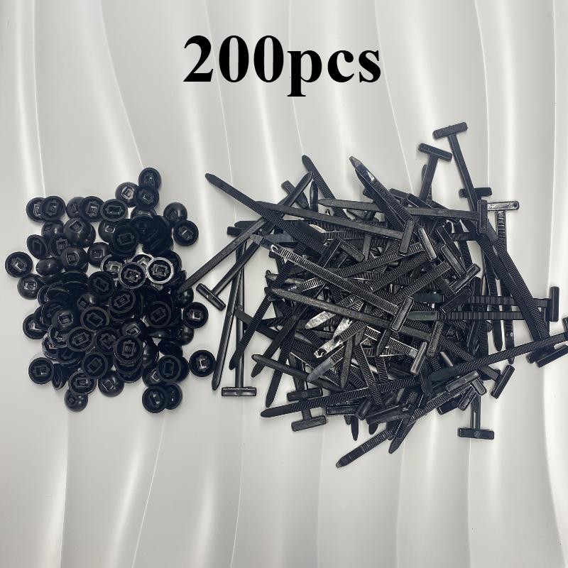 200/100pcs Heavy-Duty Self-Locking Nylon Cable Ties with Black Plastic Zipper Pulls - for Car Repair, Home, Office & Outdoor Use